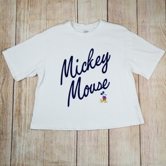 Uniqlo Tops - Uniqlo UT Disney Mickey Mouse White Crop Top XL